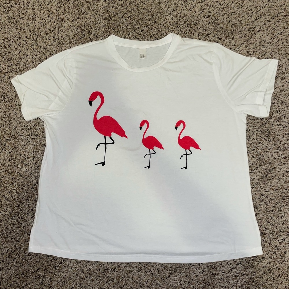 Flamingo pajama top from Amazon. Size XXL.